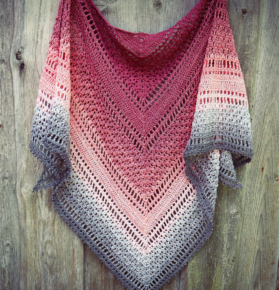 CROCHET PATTERN Rose Sienna Triangle Shawl Written Pattern | Etsy