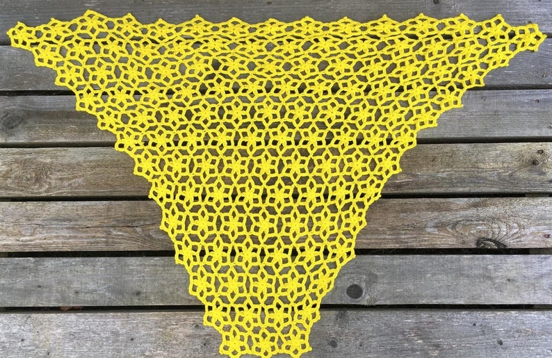 CROCHET PATTERN Sunny Star Flower Motif Scarf Shawl Written Pattern PDF English image 6