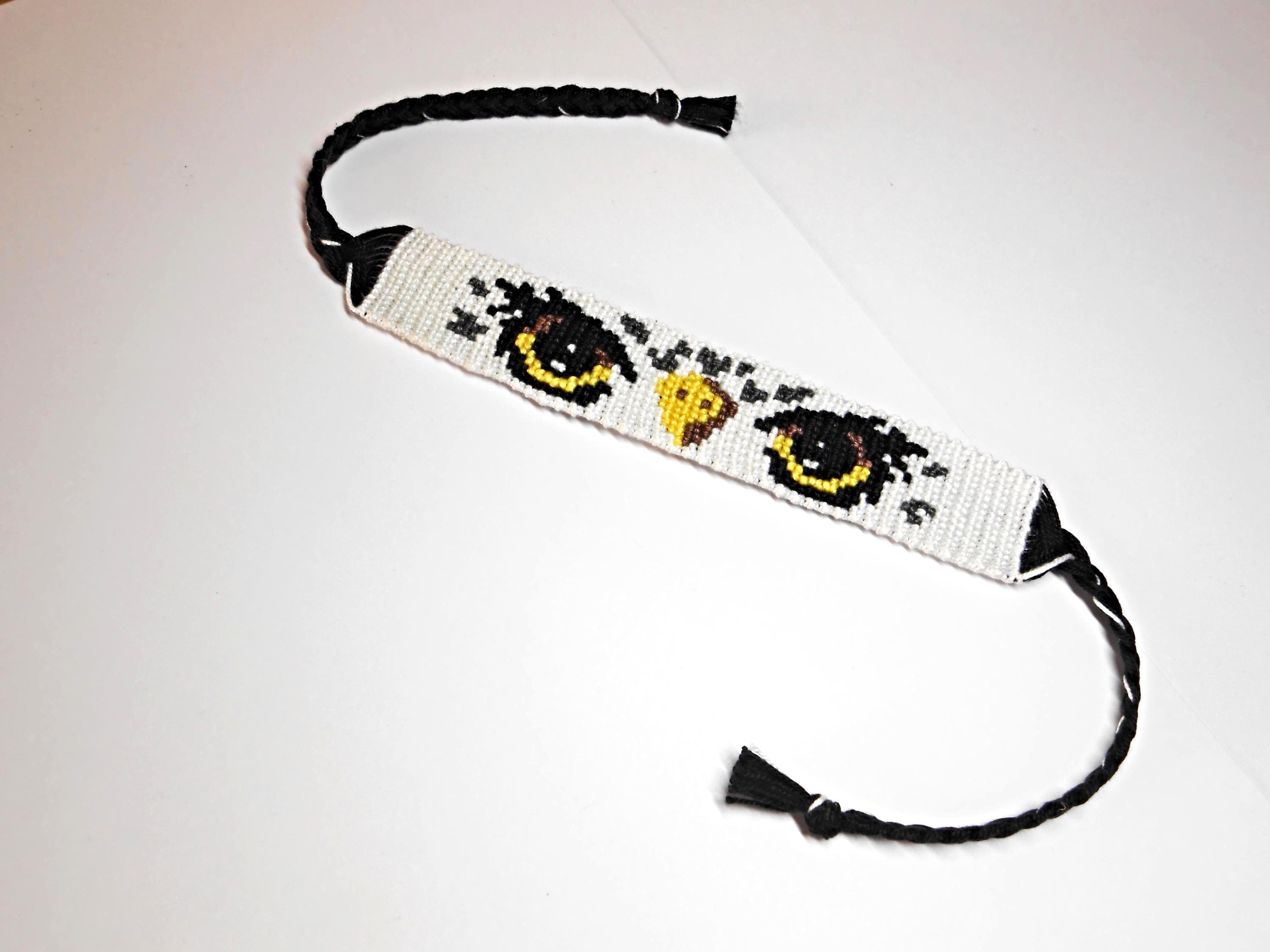 Bracelet Hibou, Chouette, Rapace, alpha tiss&eacute; &agrave; la main