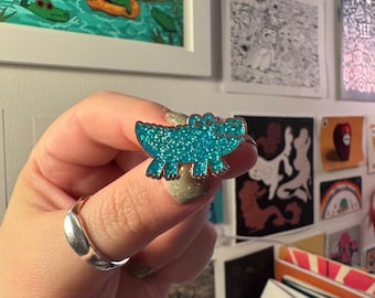 Sparkly Gator Enamel Pin