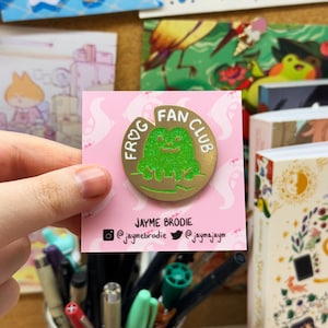Frog Fan Club Glitter Enamel Pin