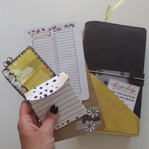 Bullet Journal Starter Kit/Cubierta de cuaderno de cuero/Inserciones TN/Diario/Bujo/Midori/Planificador/Cubierta de Bujo/Scrapbooking/Junk Journal/Bullet Journal