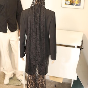 Extra Long Lace Durag 60–70 Inch | Black Sheer Lace Designer Durag | Dramatic Tail Headwrap | Luxury Fashion Durag | Statement Streetwear