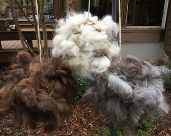 Mega Alpaca Fiber Bird Nesting Ball with Refill Bag