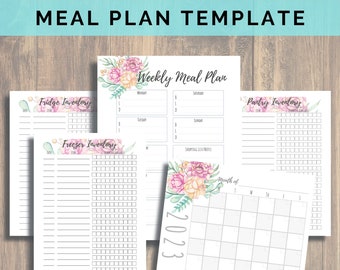 Meal Plan Printable, Freezer Inventory, Pantry Inventory, Fridge Inventory, Food Inventory, Weekly Menu Planner, Menu Plan Printable