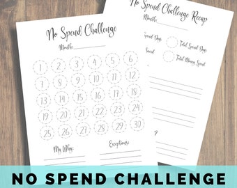 Savings Challenge Printable, No Spend Month, Goal Tracker, Savings Challenge, Emergency Fund, Savings Tracker, Debt Free, Debt Snowball