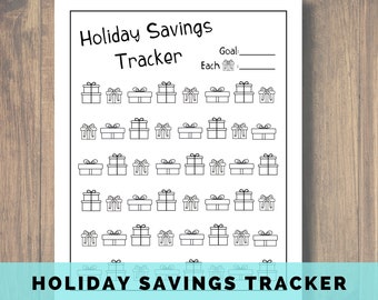 Savings Tracker Printable, Holiday Savings Fund, Savings Printable, Savings Planner, Kwanzaa Money, Hanukkah Tracker, Boxing Day Savings