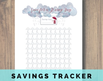 Savings Challenge, Sinking Fund, Savings Printable, Emergency Fund, Savings Tracker, Savings Chart, Goal Tracker, Debt Snowball, Debt Free