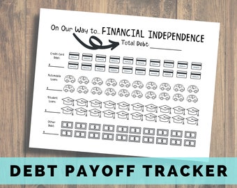 Debt Tracker Printable, Financial Independence, Debt Payoff, Baby Step 2, Student Loan Repayment, Car Loan, Credit Card Debt, Debt Snowball