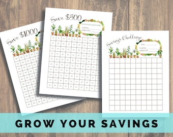 Savings Trackers, Savings Challenge Printable, Emergency Fund, Savings Printable, Debt Free, Debt Snowball, Savings Goal, Baby Steps