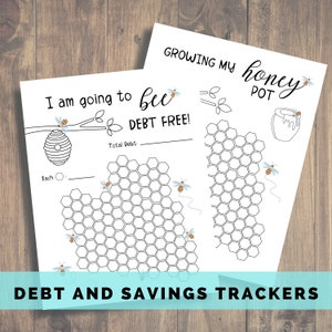 Paquete de seguimiento de deudas y seguimiento de ahorros, libre de deudas, pequeños pasos, fondo de emergencia, reembolso de préstamos, Dave Ramsey, fondo de amortización, liquidación de deudas
