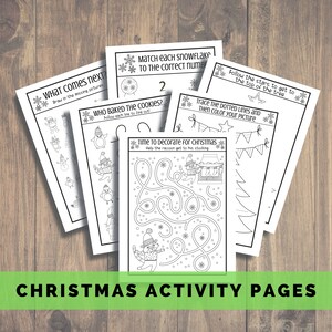 Christmas Activity Book, Coloring Pages, Kids Christmas Games, Christmas Puzzles, Printable Christmas Coloring Sheets, Christmas Activities