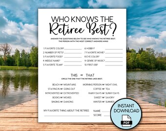 Who Knows the Retiree Best Game, Retirement Party Games, CoWorker Retirement Game, Family Retirement Games, Virtual Online Retirement Party