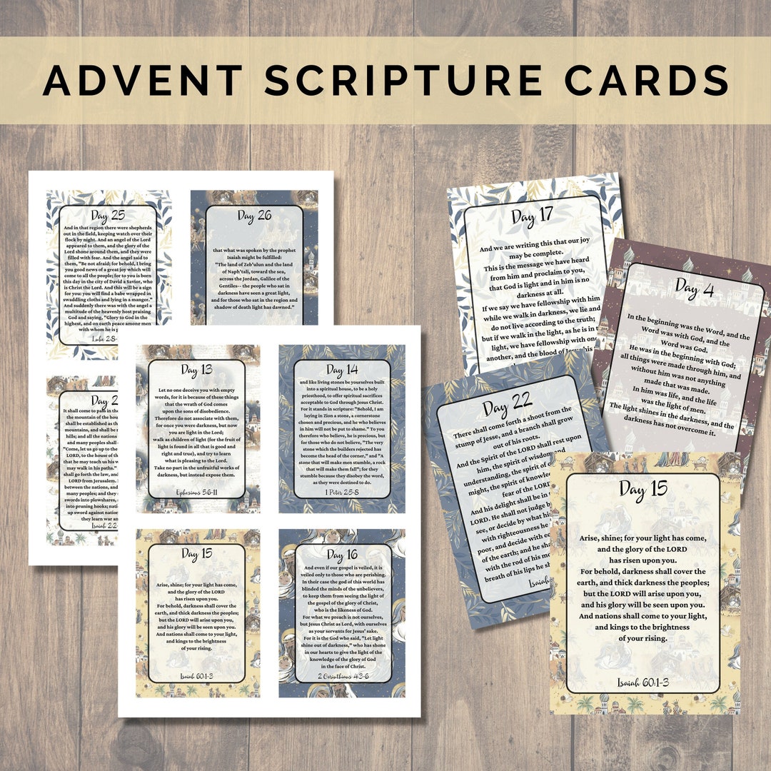Advent Calendar Scripture Cards, Christmas Advent Calendars Printable