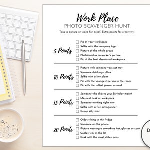Work Scavenger Hunt, Team Building Game, Icebreaker Game