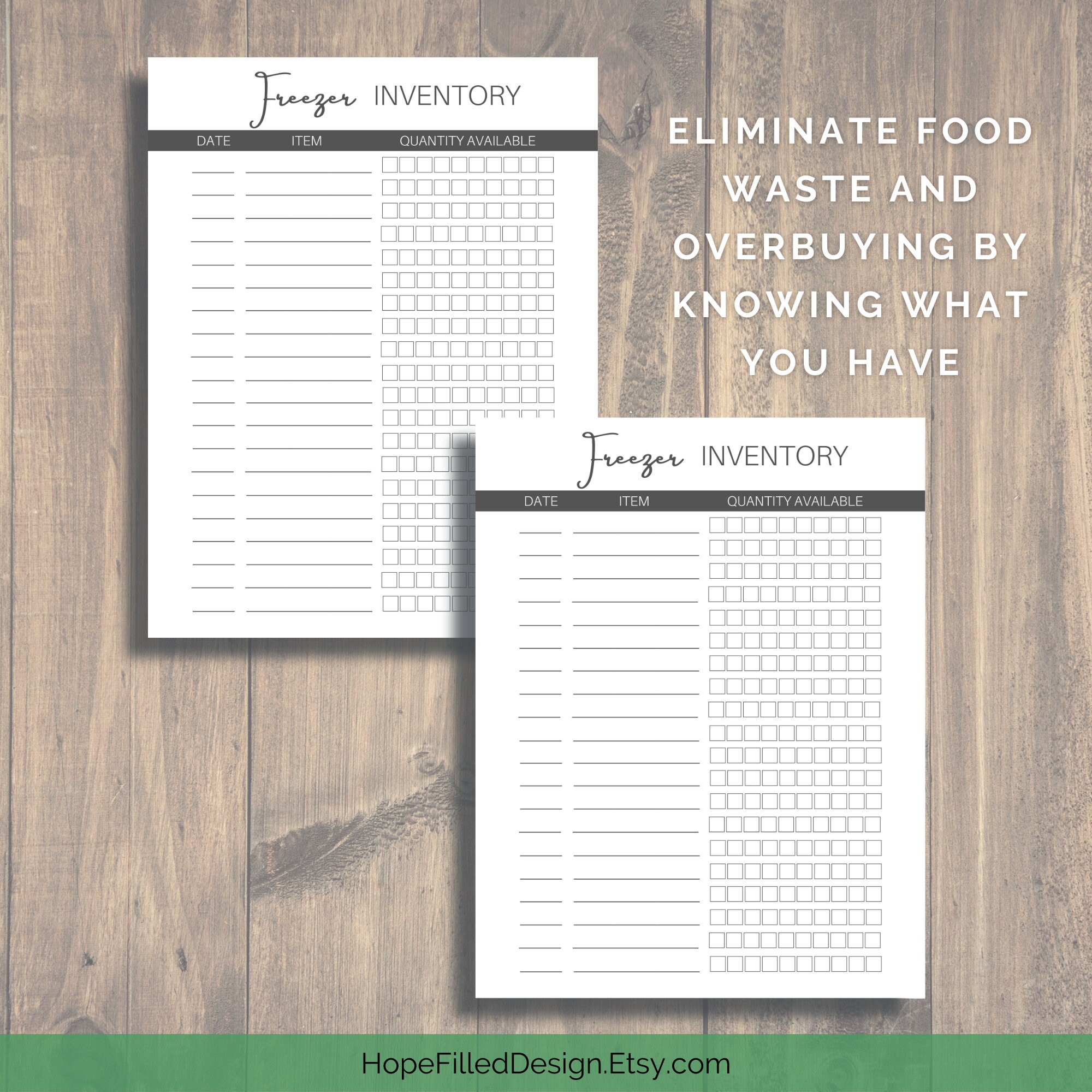 Editable Freezer Inventory List, Food Inventory, Kitchen Inventory ...