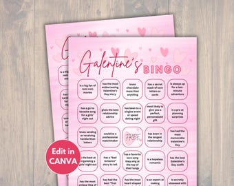 Galentine's Day Bingo Editable, Ladies Night Game, Galentine's Find The Guest, Galentine's Day Printable Party Game, Girls Night Ice Breaker