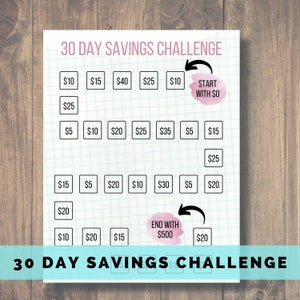Savings Challenge Printable, Emergency Fund, Savings Tracker, Savings Printable, Debt Free, Debt Snowball, Savings Goal, Debt Free