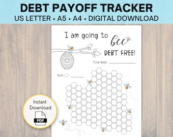 Debt Tracker Printable, Going to Bee Debt Free, Loan Payoff, Dave Ramsey Baby Step 2, Debt Snowball, Debt Tracker, Debt Payoff, Debt Planner