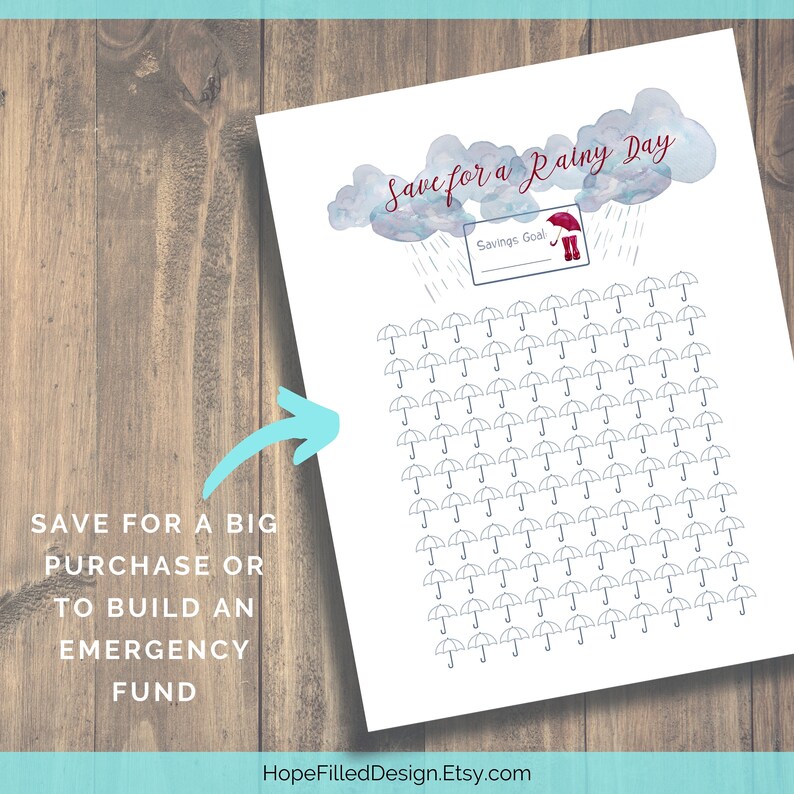 Savings Challenge, Sinking Fund, Savings Printable, Emergency Fund, Savings Tracker, Savings Chart, Goal Tracker, Debt Snowball, Debt Free image 6