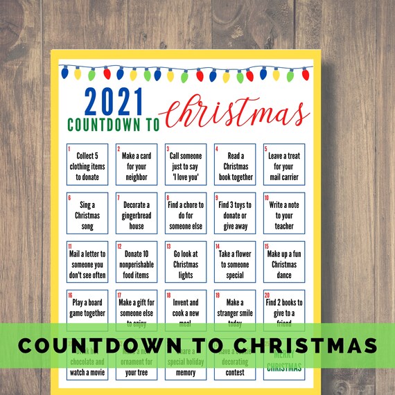 Christmas Countdown Calendar Family Activities Christmas