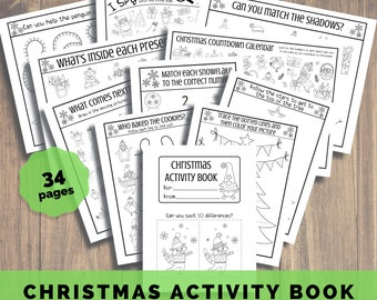 Christmas Kids Activity Book, Kids Gift, Printable Christmas Coloring Pages, Kids Christmas Games, Christmas Favor, Christmas Activities