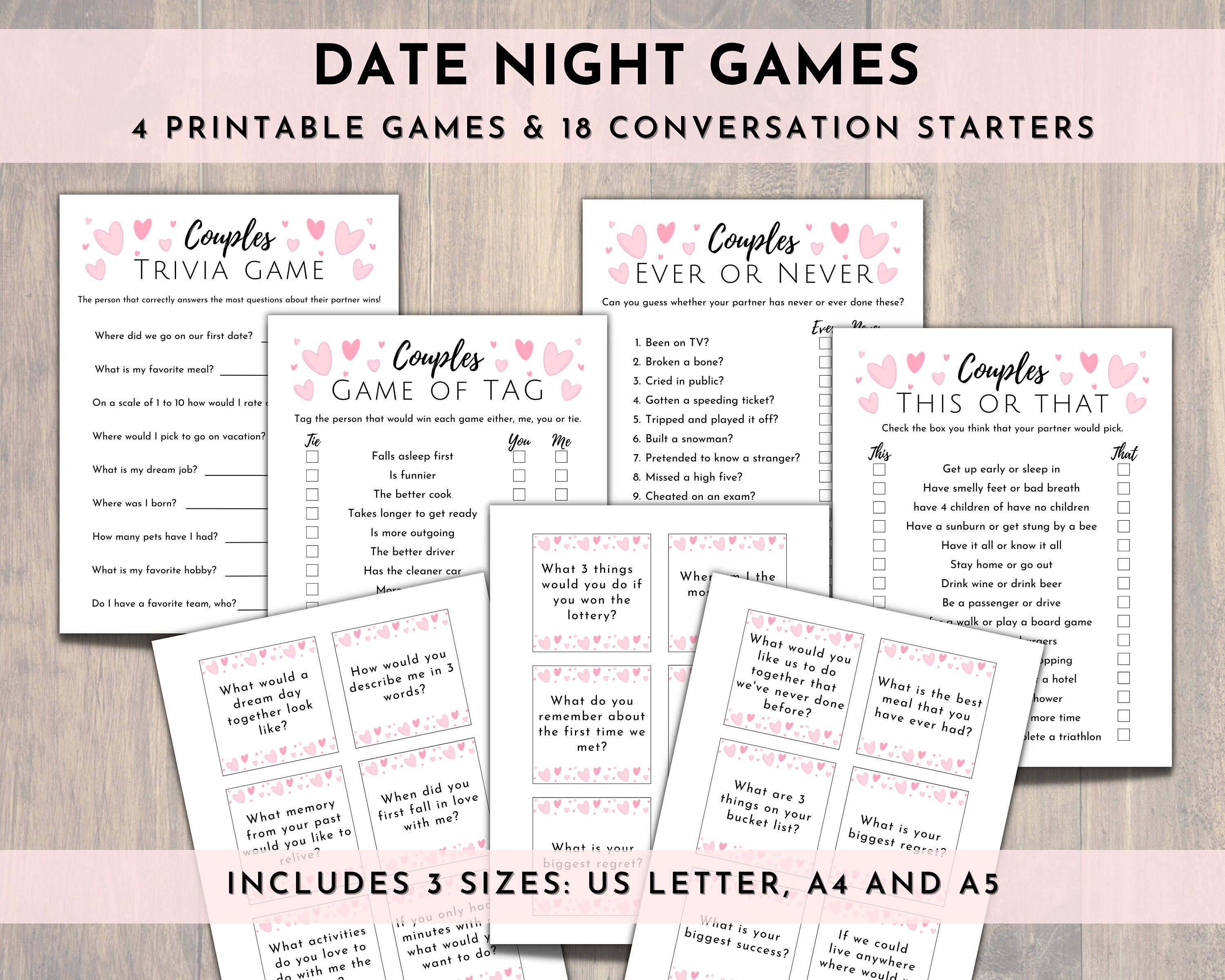 Date Night Games for Couples, Clean Couple Games, Home Date Night, Singles  Dating Game 