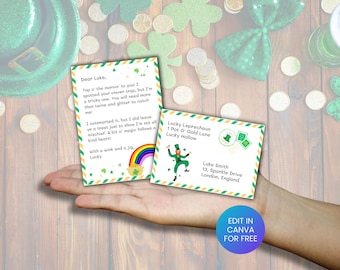 Editable Mini Leprechaun Note for Kids, Leprechaun Trap Kit Letter, Note From Leprechaun, Leprechaun Letter, A4, US Letter