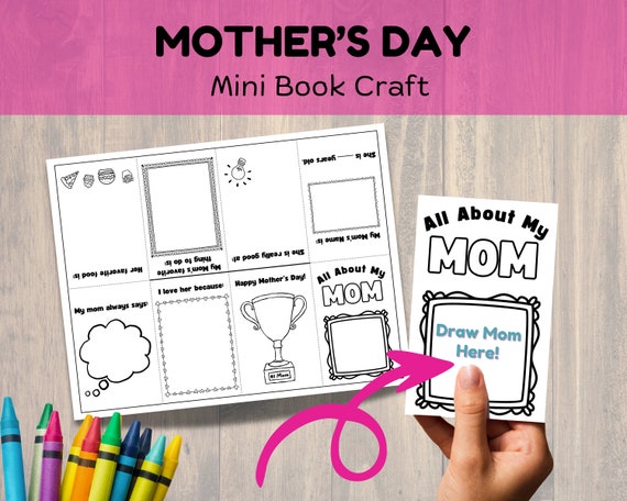 All About My Mom, Mother's Day Craft, Gift from Kids, Mom Coloring Page, Church Craft, Mothers Day Card