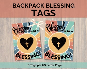 Backpack Blessing Tags, Back to School Prayer, Sunday School Gift, Printable Kids Prayer Tags