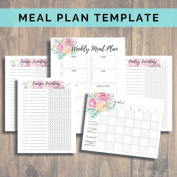 Meal Plan Printable, Freezer Inventory, Pantry Inventory, Fridge Inventory, Food Inventory, Weekly Menu Planner, Menu Plan Printable