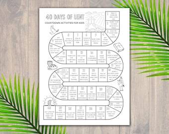 40 Days of Lent Calendar for Kids, Family Lent Countdown, Catholic Lenten Activities, Lent Sunday School Printable, Lent for Children