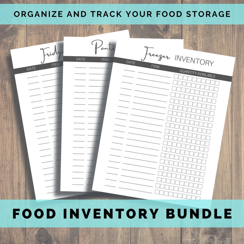 Freezer Inventory, Pantry Inventory, Fridge Inventory, Kitchen