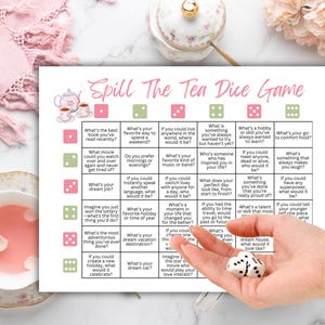 Verschütten Sie den Tee Spiel zum ausdrucken, Tee-Party-Spiele, Damen-Tee-Party-Aktivitäten, Mädchen-Tee-Party, Tee-Party-Duschspiel