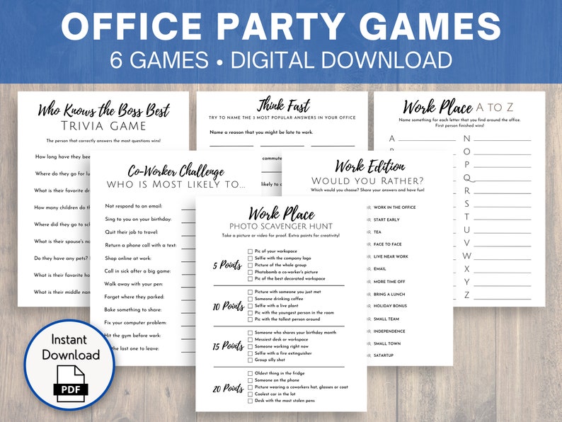 Office Party Games, Team Building Games, Icebreaker Game Etsy