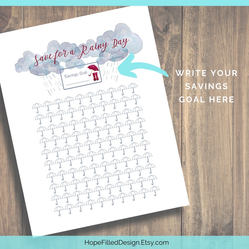 Savings Challenge, Sinking Fund, Savings Printable, Emergency Fund, Savings Tracker, Savings Chart, Goal Tracker, Debt Snowball, Debt Free image 3