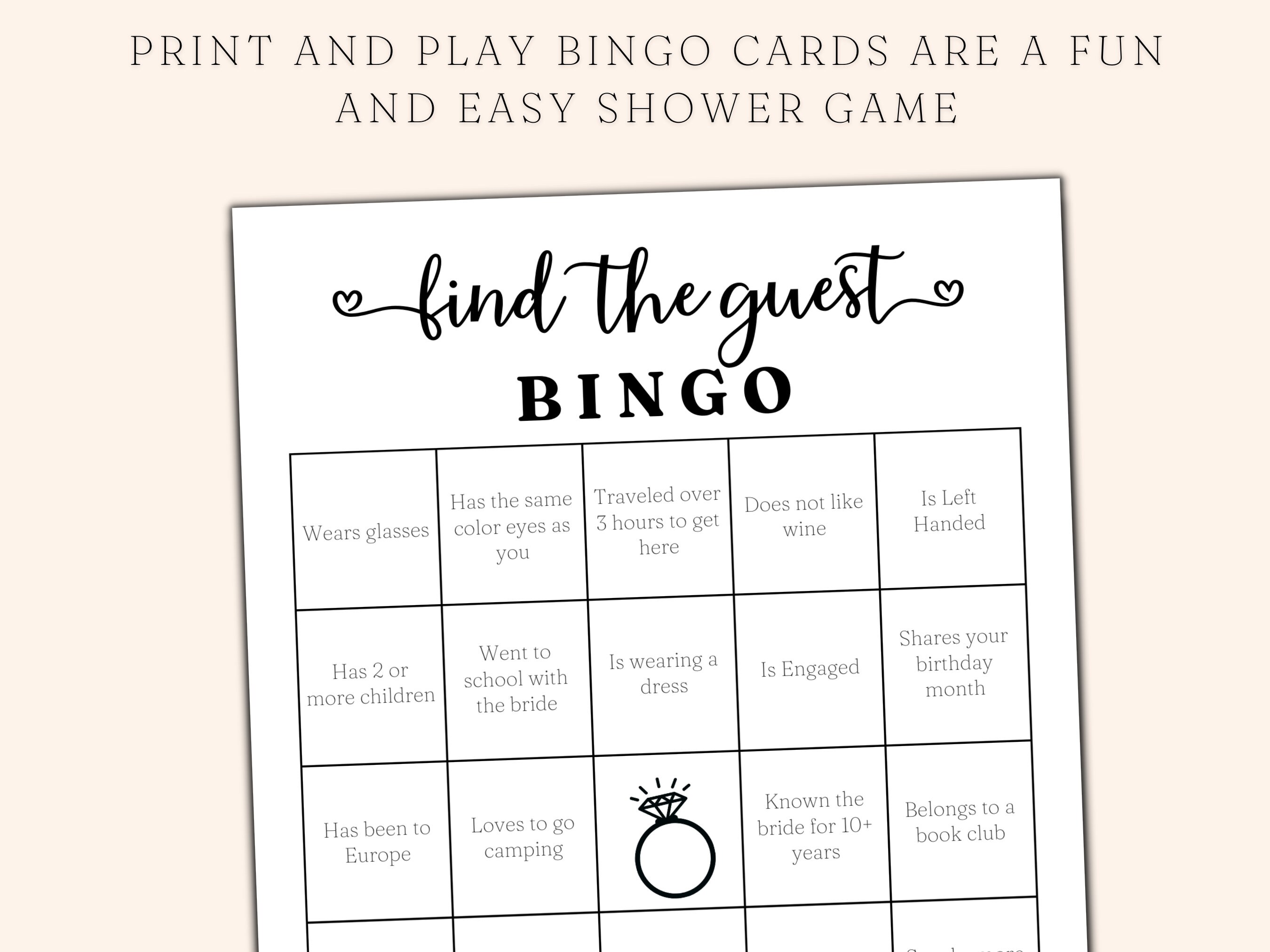 Hoolerry Find The Guest Bingo Game - 50 Cards For Bridal Shower, Baby Shower & Wedding Party Activities - View #5