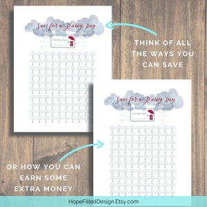 Savings Challenge, Sinking Fund, Savings Printable, Emergency Fund, Savings Tracker, Savings Chart, Goal Tracker, Debt Snowball, Debt Free image 7