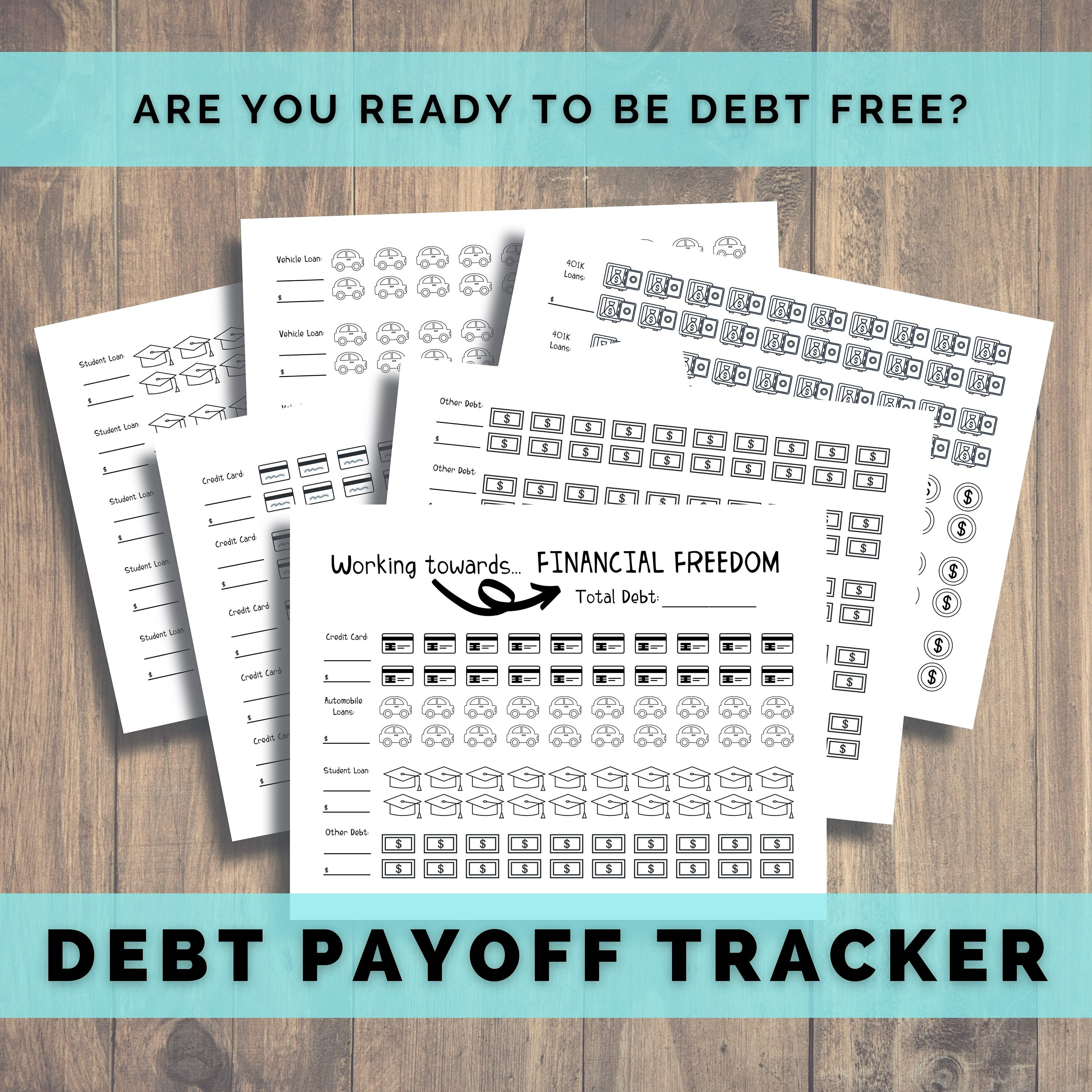 Debt Tracker Printable, Financial Freedom, Debt Free, Debt Snowball ...