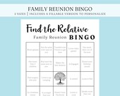 Editable Family Reunion Games, Find The Guest Bingo, Find The Guest Game, Family Reunion Bingo, Fillable PDF, Digital Download