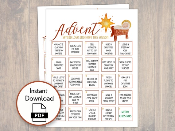 Advent Calendar Printable, Christmas Countdown, Family Activities Christmas,  Advent Calendar for Kids, Christmas Advent Calendar, DIY Advent - Etsy