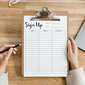 Editable Sign Up Sheet, Potluck sign up, Snack Sign Up Sheet, Food Sign Up Sheet, Fillable PDF, Digital Download image 4