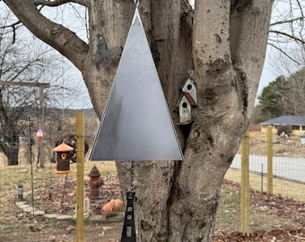 Custom Maine Made Harbor triangular bell wind chime steel with choice of clanger