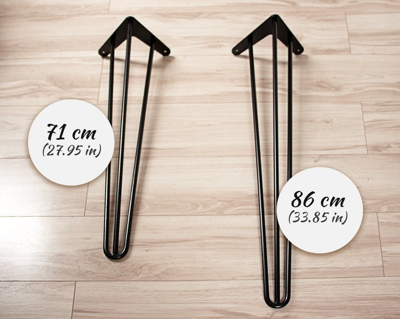 Patas horquilla para mesa Set 4 Hairpin Legs Negro Altura 86cm Muebles personalizados Vintage Retro