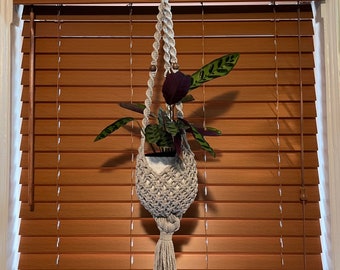 Colgador de plantas Macrame estilo cesta / Decoración boho / Macrame moderno