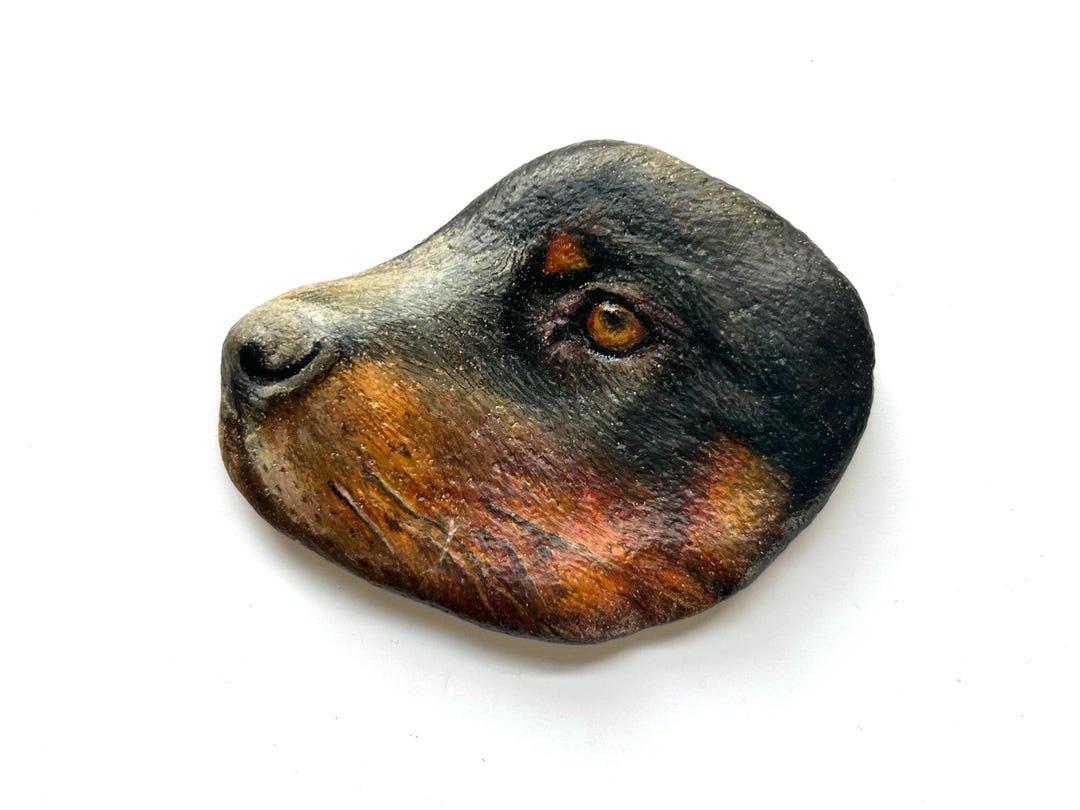 Rottweiler Paperweight | Pet Rock | Dog Rock | Rottweiler Gift - Etsy