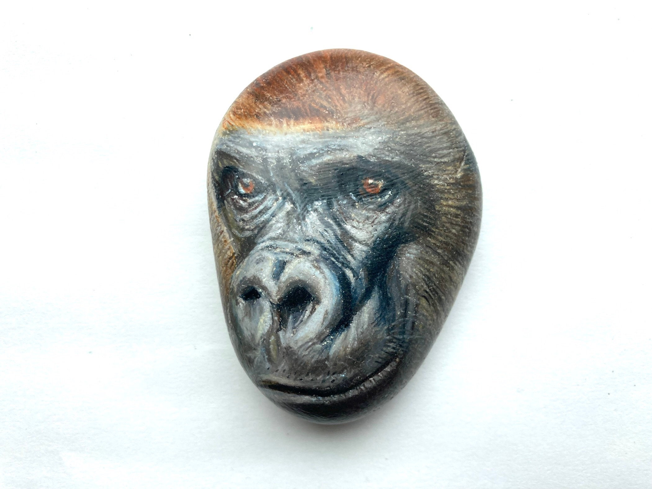 Gorilla Rock Gorilla Worry Stone Paperweight Etsy