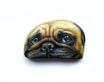 Peek-a-Boo Puppy Rock | Dog Worry Stone | Pet Rock | Pug | French Bulldog