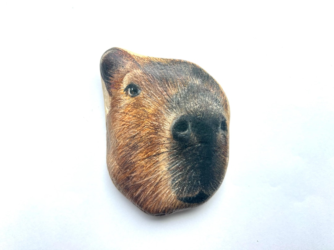 Capybara Paperweight | Animal Rock Art | Capybara Stone - Etsy
