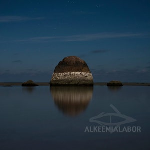 Night reflection - fine art photography, instant download printable art, night sky, wall art, home decor, sea, stars, long exposure